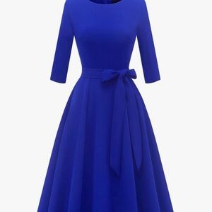 Elegant Blue Midi Dress